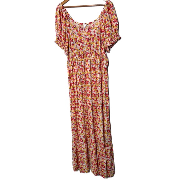 SONOMA Maternity Goods for Life Floral Maxi Dress Smocked Waist Puff Sleeve Midi - Picture 11 of 16